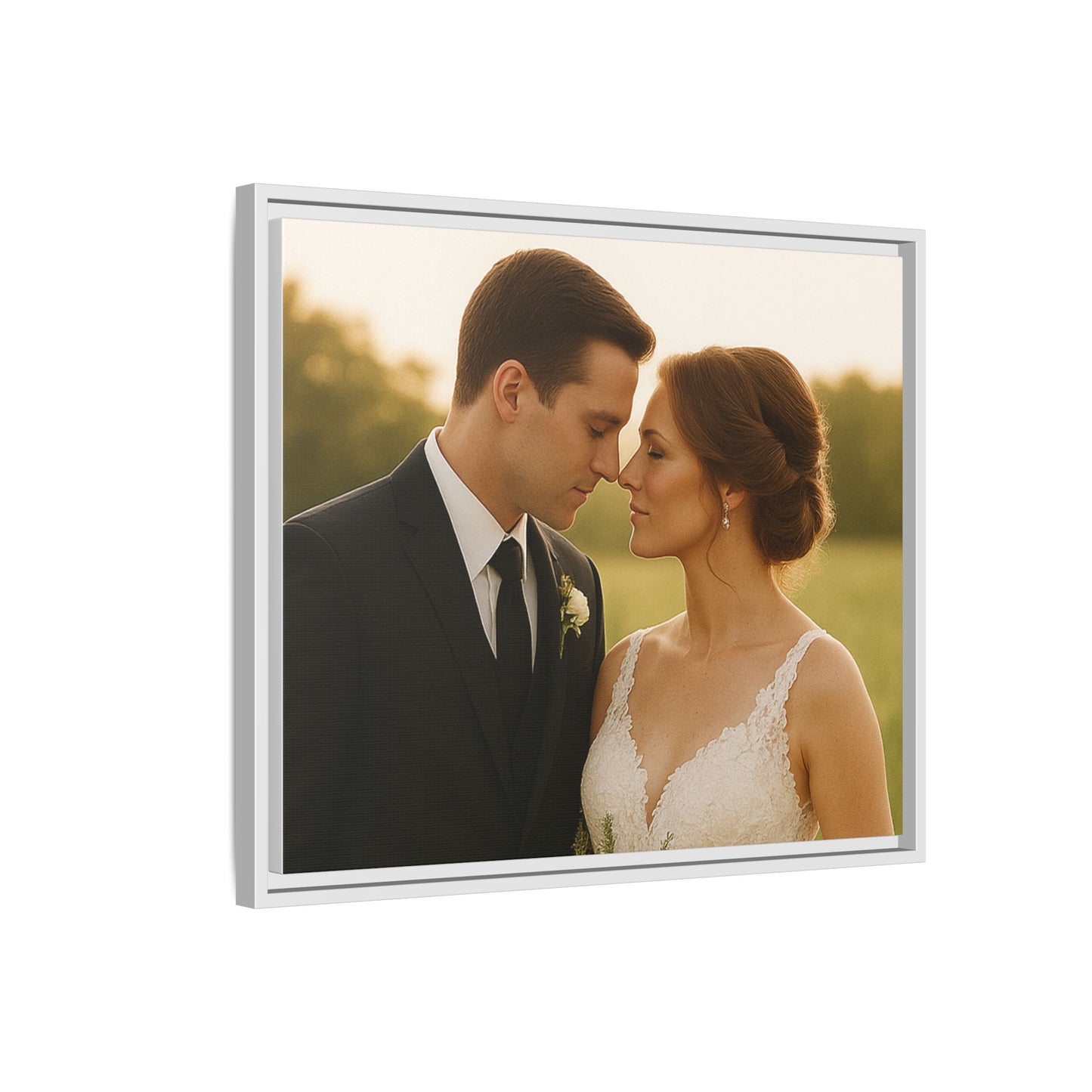 Custom Wedding Frame Horizontal Matte Canvas