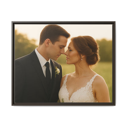Custom Wedding Frame Horizontal Matte Canvas