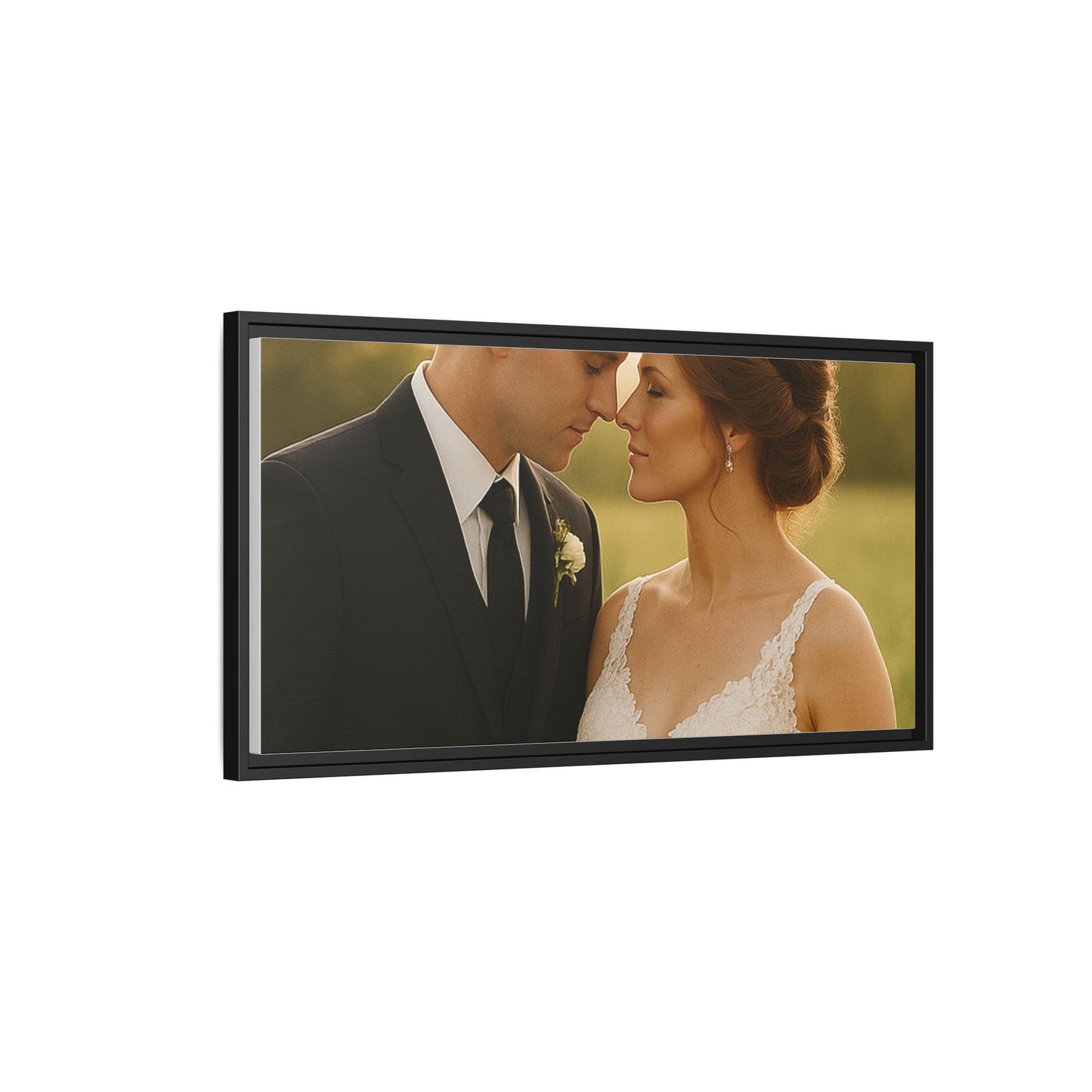 Custom Wedding Frame Horizontal Matte Canvas